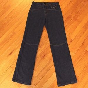 DKNY Dark Wash Straight Leg Denim Jeans Stitching